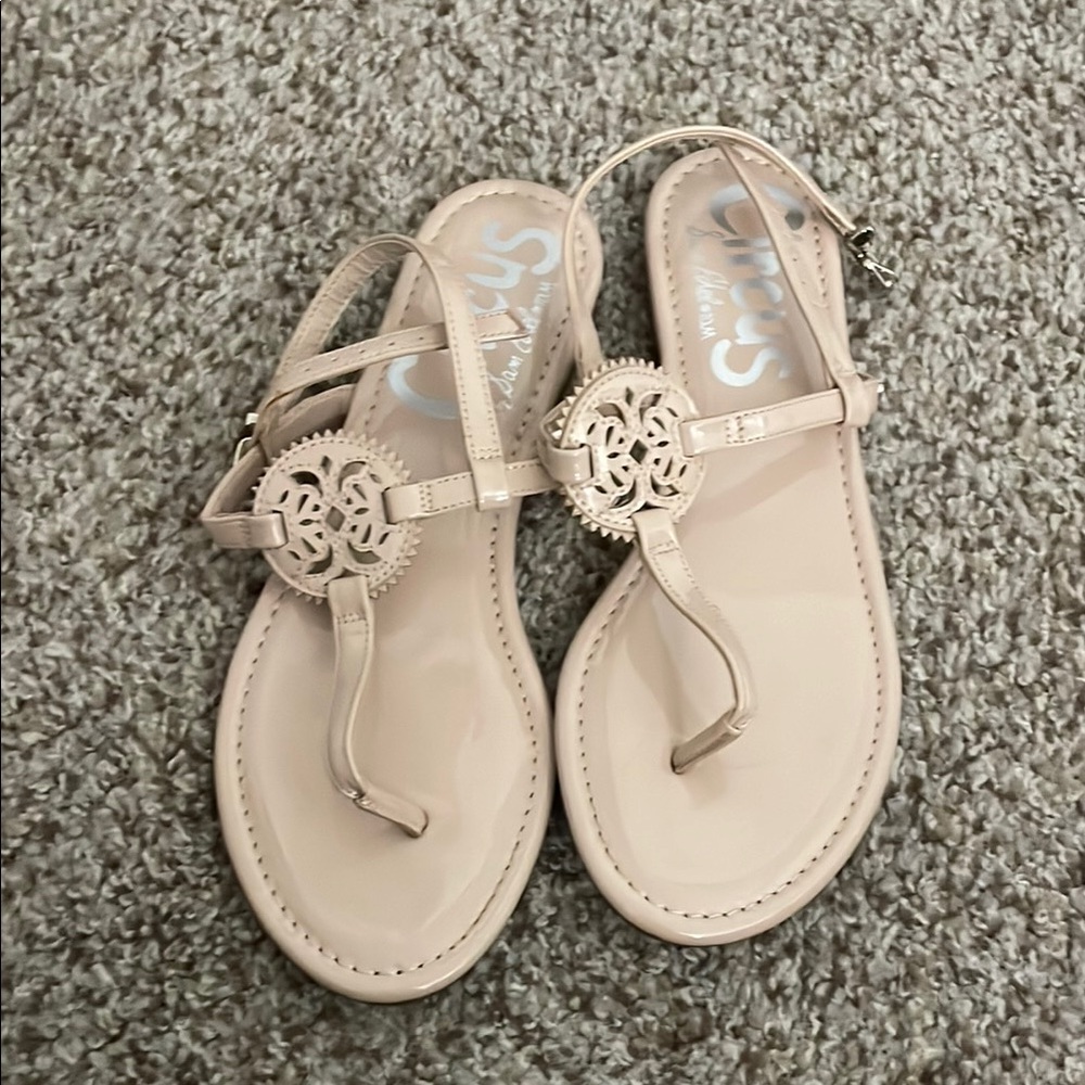 Circus by Sam Edelman Cream Sandals with Medallion Design